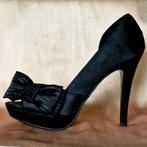 Sexy satijnen peeptoe pumps met strik mt 39, Ophalen of Verzenden, Zo goed als nieuw