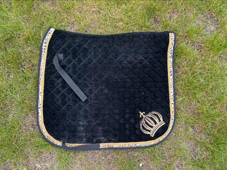 Glööckler luxe zadeldekje zwart/goud met kroonborduursel, Dieren en Toebehoren, Paarden en Pony's | Dekens en Dekjes, Gebruikt
