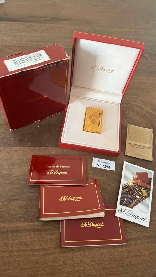 Zeldzame S.T. Dupont Aansteker No. 2294 – Met Doos & Boekjes, Verzamelen, Rookartikelen, Aanstekers en Luciferdoosjes, Zo goed als nieuw