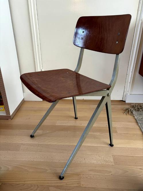 1 x Marko Compass schoolstoel Kooistra, Huis en Inrichting, Stoelen, Zo goed als nieuw, Eén, Metaal, Overige materialen, Bruin