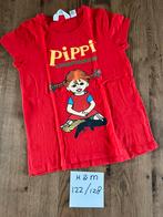 Rood Pippi Langkous  shirt tshirt maat 122 128 als nieuw, Meisje, Ophalen of Verzenden, Zo goed als nieuw, Shirt of Longsleeve