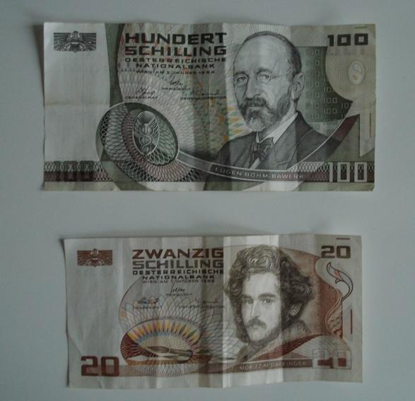 2 oude Bankbiljetten Oostenrijk 100 en 20 schilling, Postzegels en Munten, Munten en Bankbiljetten | Verzamelingen, Bankbiljetten