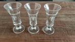 JÄGERMEISTER glazen, 3 stuks, (nr. 1), Verzamelen, Glas en Borrelglaasjes, Ophalen of Verzenden, Borrel- of Shotglas, Zo goed als nieuw