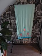 Azurblauwe sjaal met felroze borduursels – Ibiza style, Plus Value, Maat 46/48 (XL) of groter, Nieuw, Ophalen of Verzenden