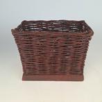Rieten bloempot rechthoek donkerbruin riet, Overige materialen, Gebruikt, Ophalen of Verzenden, Balkon