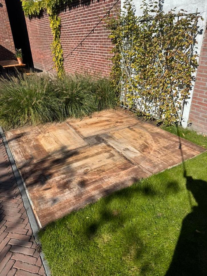 Azobe steenschotten 4 stuks / 110x140 cm, Tuin en Terras, Terrasdelen en Vlonders, Gebruikt, Hout, Ophalen