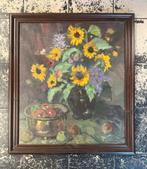 Daan Mühlhaus – Stilleven met zonnebloemen en fruit, Antiek en Kunst, Kunst | Schilderijen | Klassiek, Ophalen