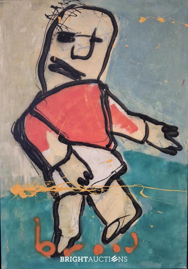 Johan Cruijf - Herman Brood - Origineel schilderij, Antiek en Kunst, Kunst | Schilderijen | Abstract, Ophalen