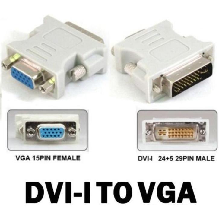 DVI-I 24+5 pins naar VGA Adapter - WIT *** NIEUW IN SEAL ***, Computers en Software, Pc- en Netwerkkabels, Nieuw, Ophalen of Verzenden