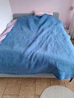 Frans blauwe wollen deken, Huis en Inrichting, Woonaccessoires | Plaids en Woondekens, Ophalen of Verzenden, Gebruikt