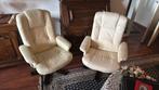 2 verstelbare leren fauteuils, Huis en Inrichting, Fauteuils, Ophalen, Gebruikt, 50 tot 75 cm, Leer