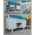 Dressoir vintage Queen Anne blue, Ophalen, Nieuw, 25 tot 50 cm, 150 tot 200 cm