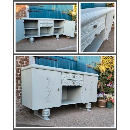Dressoir vintage Queen Anne blue, Huis en Inrichting, Kasten | Dressoirs, Nieuw, 150 tot 200 cm, 25 tot 50 cm, Ophalen