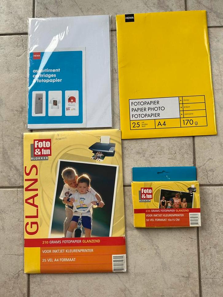 fotopapier Hema 170gr A4 Foto&Fun Blokker 210gr A4 diverse, Diversen, Papierwaren, Nieuw, Ophalen of Verzenden