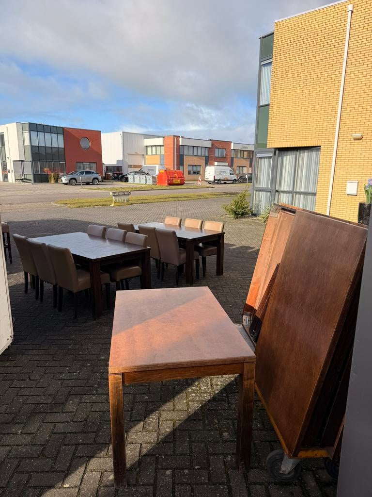 Eettafels tafels 180x90 en 120x80 hout cafe toog bar kroeg, Gebruikt, Cafe bistro bar mancave kantine, 150 tot 200 cm, Rechthoekig