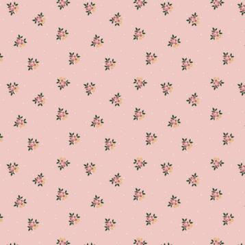 Promo! 6215) 140x50cm katoen bloemetjes & stipjes oudroze beschikbaar voor biedingen