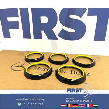 GELE AMG LUCHTROOSTERS voor Mercedes W176 W117 W156 A45 CLA4 beschikbaar voor biedingen