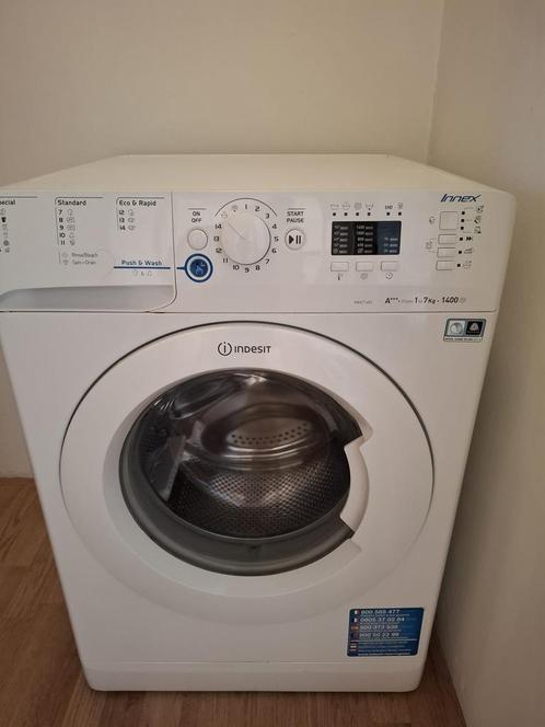 Wasmachine INDESIT 7kg, Witgoed en Apparatuur, Wasmachines, Zo goed als nieuw, Voorlader, 6 tot 8 kg, 85 tot 90 cm, 1200 tot 1600 toeren