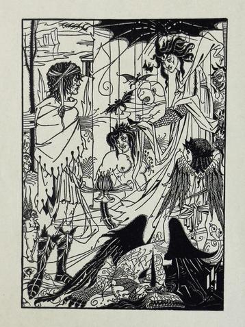 1901 - Aubrey Beardsley - Originele prent, blokdruk - Dreams beschikbaar voor biedingen