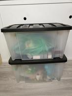 2 kunstof opberg boxen, Doe-het-zelf en Verbouw, Kratten en Dozen, Ophalen of Verzenden, Zo goed als nieuw, Minder dan 35 cm