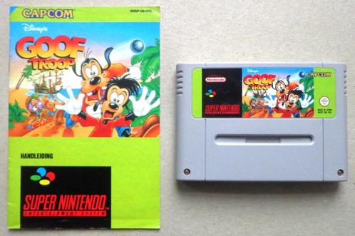 Disney's Goof Troop voor de Europese Super Nintendo + boekje, Spelcomputers en Games, Games | Nintendo Super NES, Gebruikt, Ophalen of Verzenden