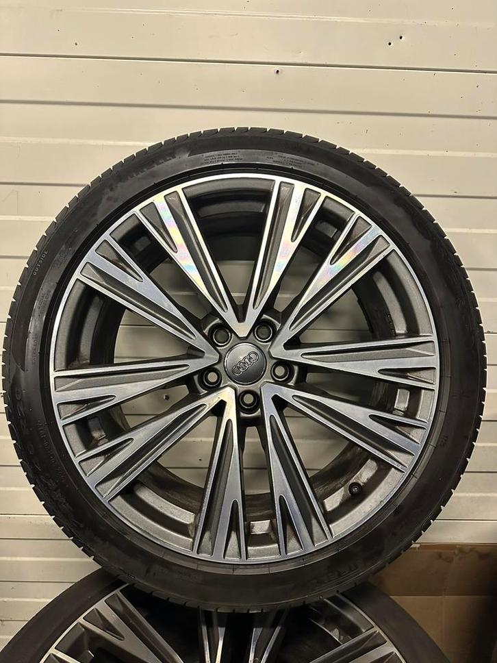 Audi A6 S6 Velgen met Zomer Pirelli Banden 255/40 R20 6.5mm, Auto-onderdelen, Banden en Velgen, Banden en Velgen, Zomerbanden