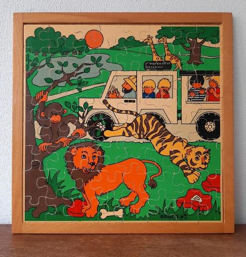 Houten puzzel Educo Safari Afrika, Kinderen en Baby's, Speelgoed | Houten speelgoed, Zo goed als nieuw, Overige typen, Ophalen of Verzenden