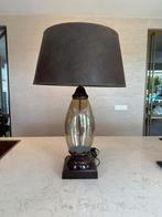 Vintage Tafellamp glazen voet  met Slangenprint Kap, Ophalen, Gebruikt, Glas, 50 tot 75 cm