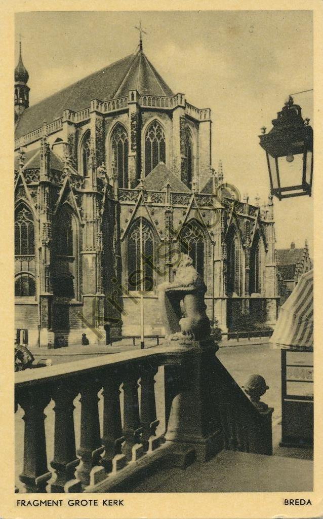 Breda - Fragment Grote Kerk [KRST007-4797, Verzamelen, Ansichtkaarten | Nederland, Gelopen, Noord-Brabant, 1960 tot 1980, Verzenden