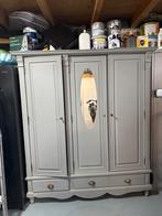 Grijze geverfde grenen kast met spiegel, Ophalen, Gebruikt, Kast, 50 tot 70 cm