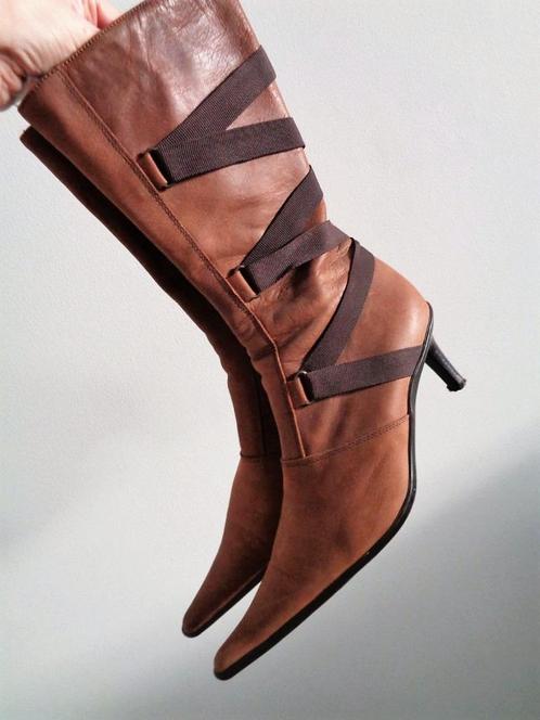 Dick Boon leren laarzen, bruin, maat 39, Kleding | Dames, Schoenen, Zo goed als nieuw, Hoge laarzen, Bruin, Verzenden