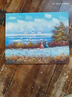 Mooi kleurrijk schilderij op paneel, Ophalen of Verzenden