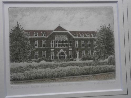 DELTA, PSCHYCHIATRISCHE Kliniek Poortugaal,Ets van VELDHORST, Antiek en Kunst, Kunst | Etsen en Gravures, Ophalen