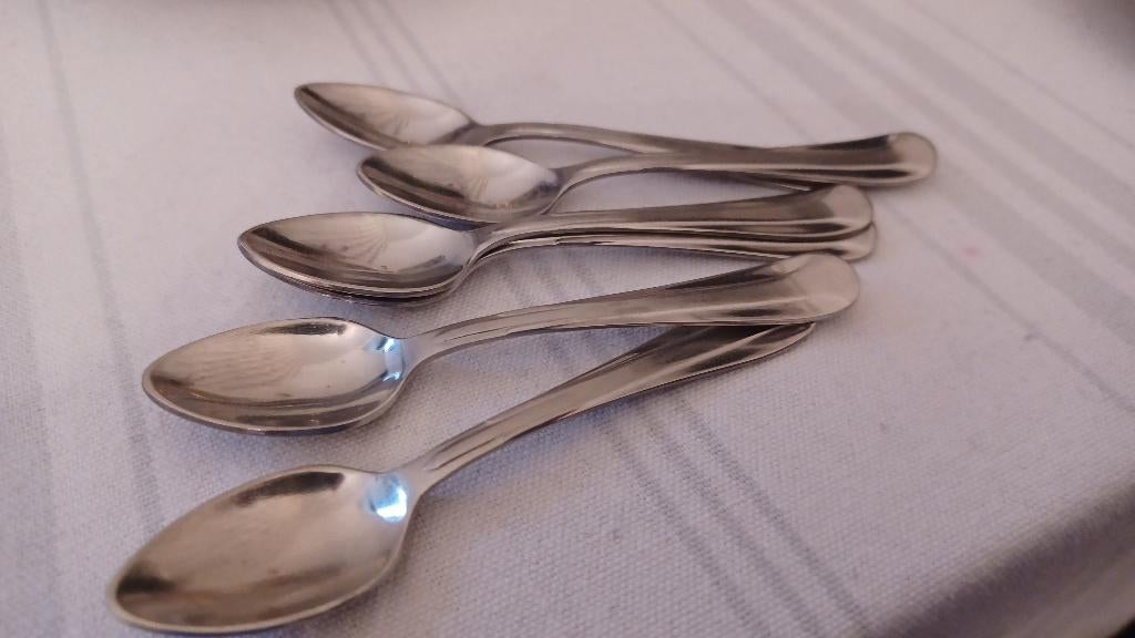 Advokaat lepeltjes 6, Huis en Inrichting, Keuken | Bestek, Ophalen, Gebruikt, Rvs of Chroom