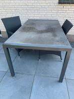 Tuintafel met 2 stoelen gratis afhalen, Tuin en Terras, Tuintafels, Ophalen of Verzenden, Gebruikt, Rechthoekig, Aluminium