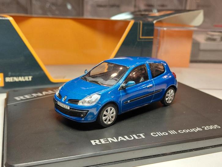 Renault Clio III phase 1 3-deurs 2005-2009 blauw 1/43 Eligor, Hobby en Vrije tijd, Modelauto's | 1:43, Zo goed als nieuw, Auto