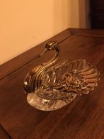 Zilveren zwanen kristallen suikerschaaltje, Antiek en Kunst, Verzenden