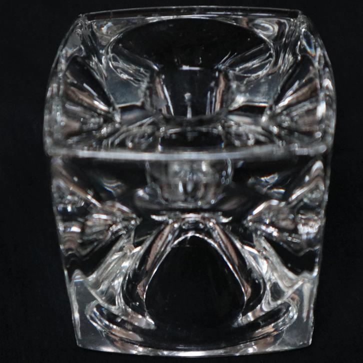 2 Vintage Sklo Union "Cube" Kandelaars – Rudolf Jurnikl, Antiek en Kunst, Antiek | Glas en Kristal, Ophalen of Verzenden