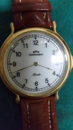 s [281 ] vintage horloge , bruin leer, Ophalen of Verzenden
