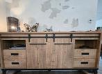 Prachtige houten dressoir met schuifdeuren, Ophalen, 200 cm of meer, Metaal, 25 tot 50 cm
