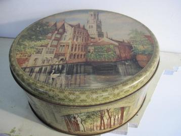 Grote trommel in prachtige oude kleuren, doorsnee 28 cm beschikbaar voor biedingen