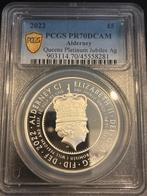 Zeer zeldzaam pcgs pr70dcam platinum zilver queens jubileum, Ophalen of Verzenden, Zilver