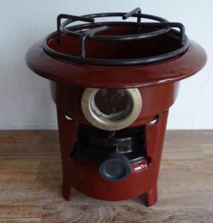 Antiek petroleumstel oliestel 1-pits kleur bruin compleet, Antiek en Kunst, Antiek | Emaille, Ophalen of Verzenden