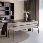 eetkamerbank 200cm beige of walnoot japandi, Ophalen, Minder dan 75 cm, 150 tot 200 cm, Driepersoons