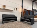 2 Nieuw Leolux Bora Beta Bank 2,5 & 2 zits Zwart leer, Leolux, Ophalen of Verzenden, Rechte bank, Pode Evidence