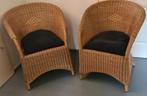Twee rieten stoelen zgan, Huis en Inrichting, Stoelen, Ophalen, Zo goed als nieuw, Zwart, Twee