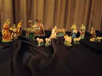 Kerststal Figuren Set, handgeschilderd op gips. beschikbaar voor biedingen