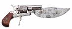 zeldzame Revolver/Mes  RF cal.5 anno 1850, Antiek en Kunst, Ophalen