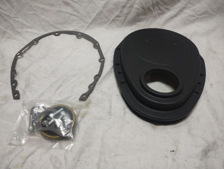 Aluminium timingcover set small-block Chevrolet, zwart., Auto-onderdelen, Motor en Toebehoren, Amerikaanse onderdelen, Chevrolet
