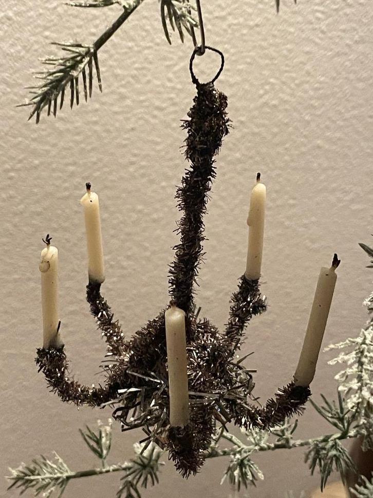 Mooie oude Feathertree kroonluchter kerstbal, Diversen, Kerst, Zo goed als nieuw, Ophalen of Verzenden